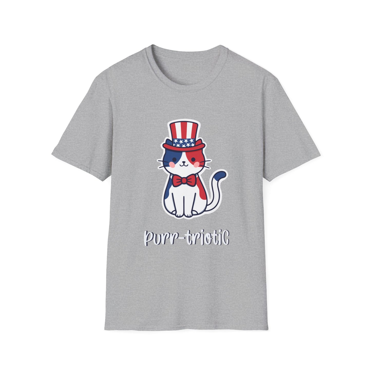 Patriotic Cat T-Shirt — 'Purr-triotic' 4th of July Tee