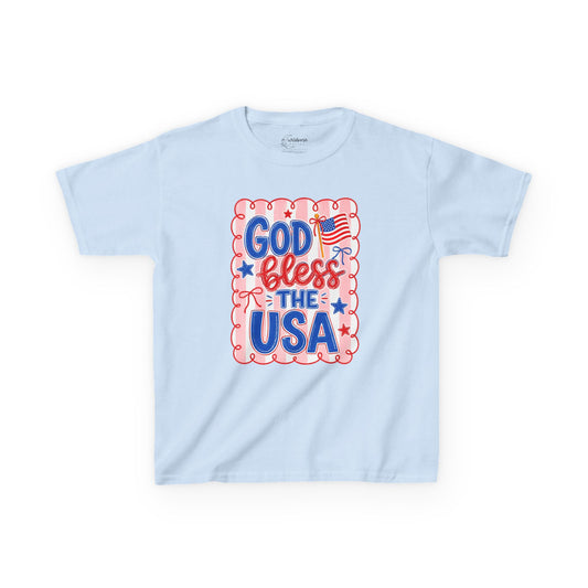 Kids T-Shirt — "God Bless the USA" Patriotic Fourth of July Tee