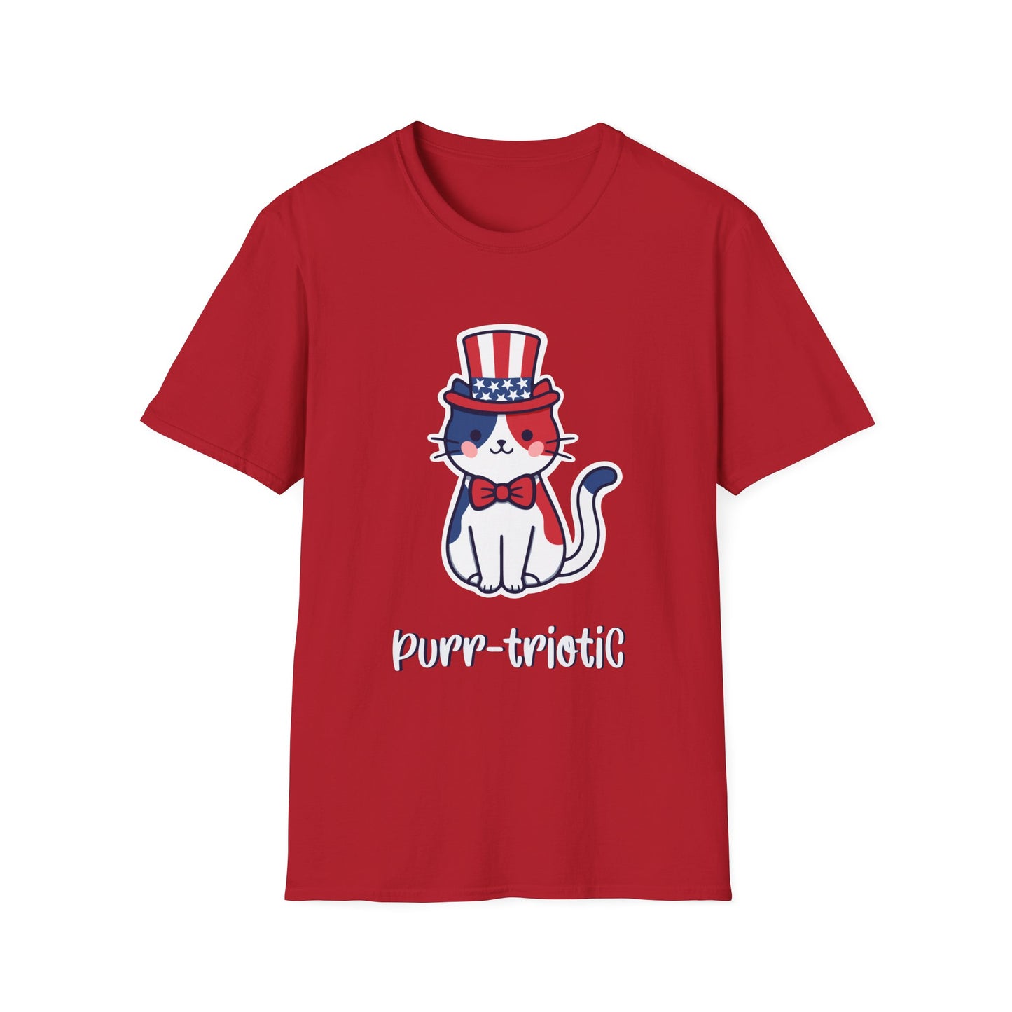 Patriotic Cat T-Shirt — 'Purr-triotic' 4th of July Tee