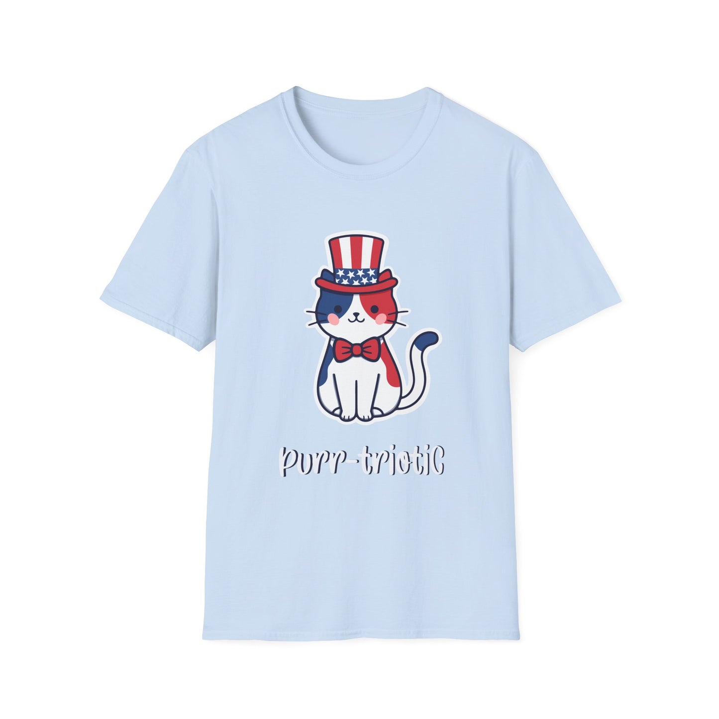 Patriotic Cat T-Shirt — 'Purr-triotic' 4th of July Tee