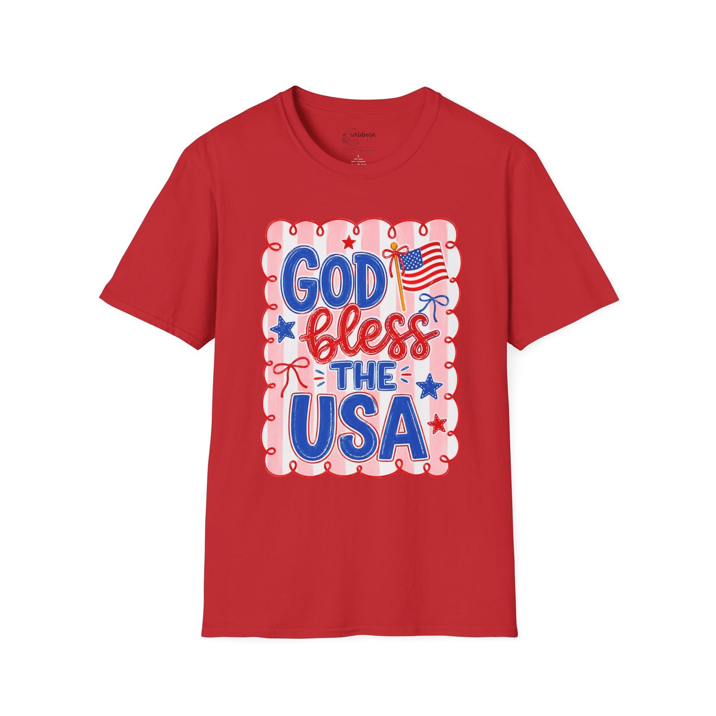 God Bless the USA T-Shirt — Handwritten Patriotic Tee