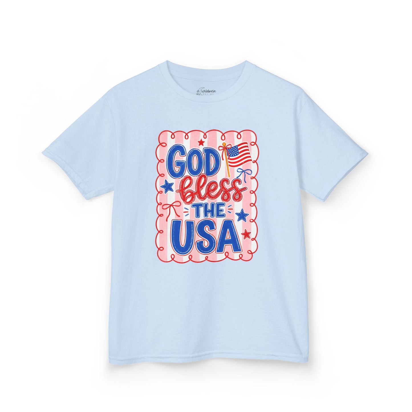 Kids T-Shirt — "God Bless the USA" Patriotic Fourth of July Tee