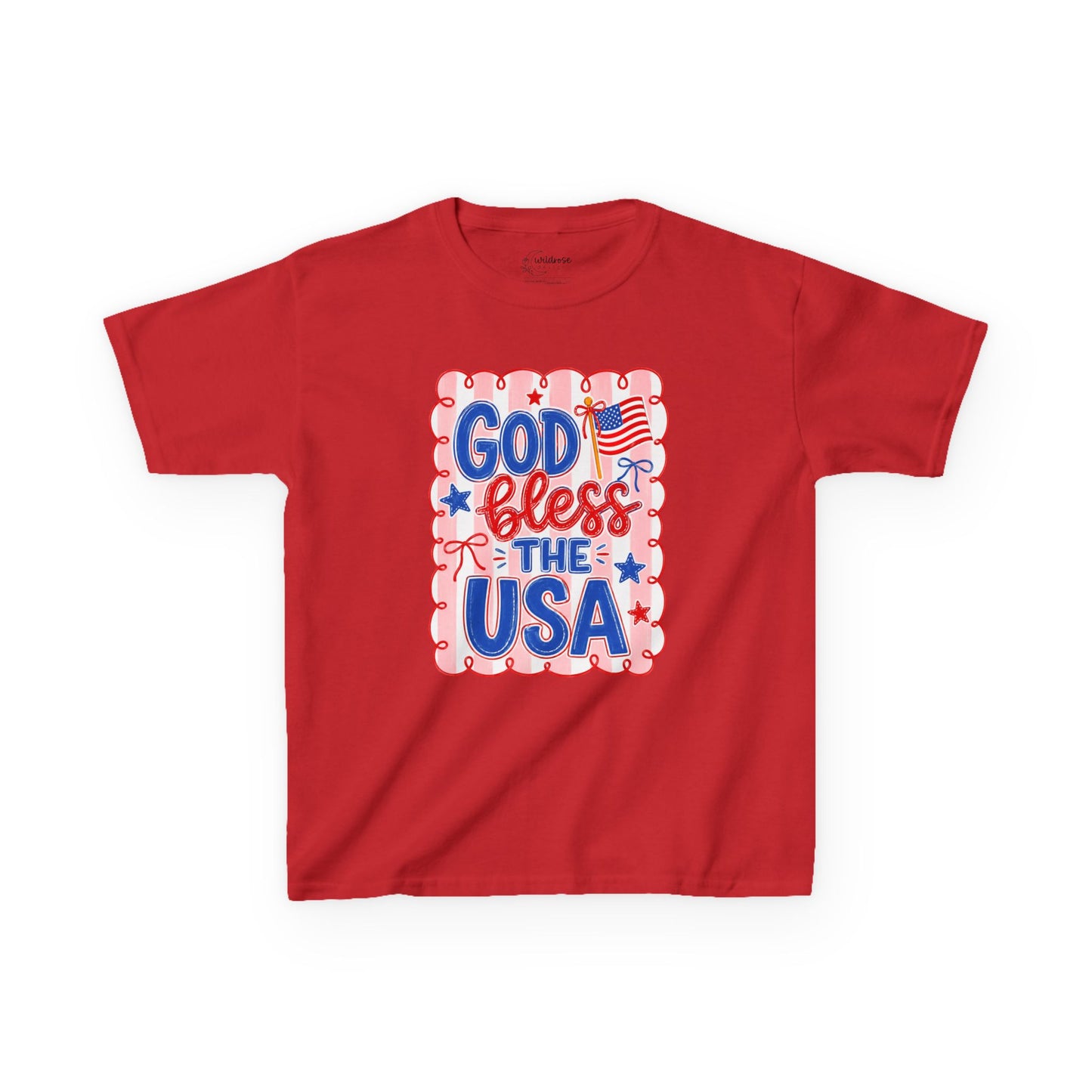 Kids T-Shirt — "God Bless the USA" Patriotic Fourth of July Tee