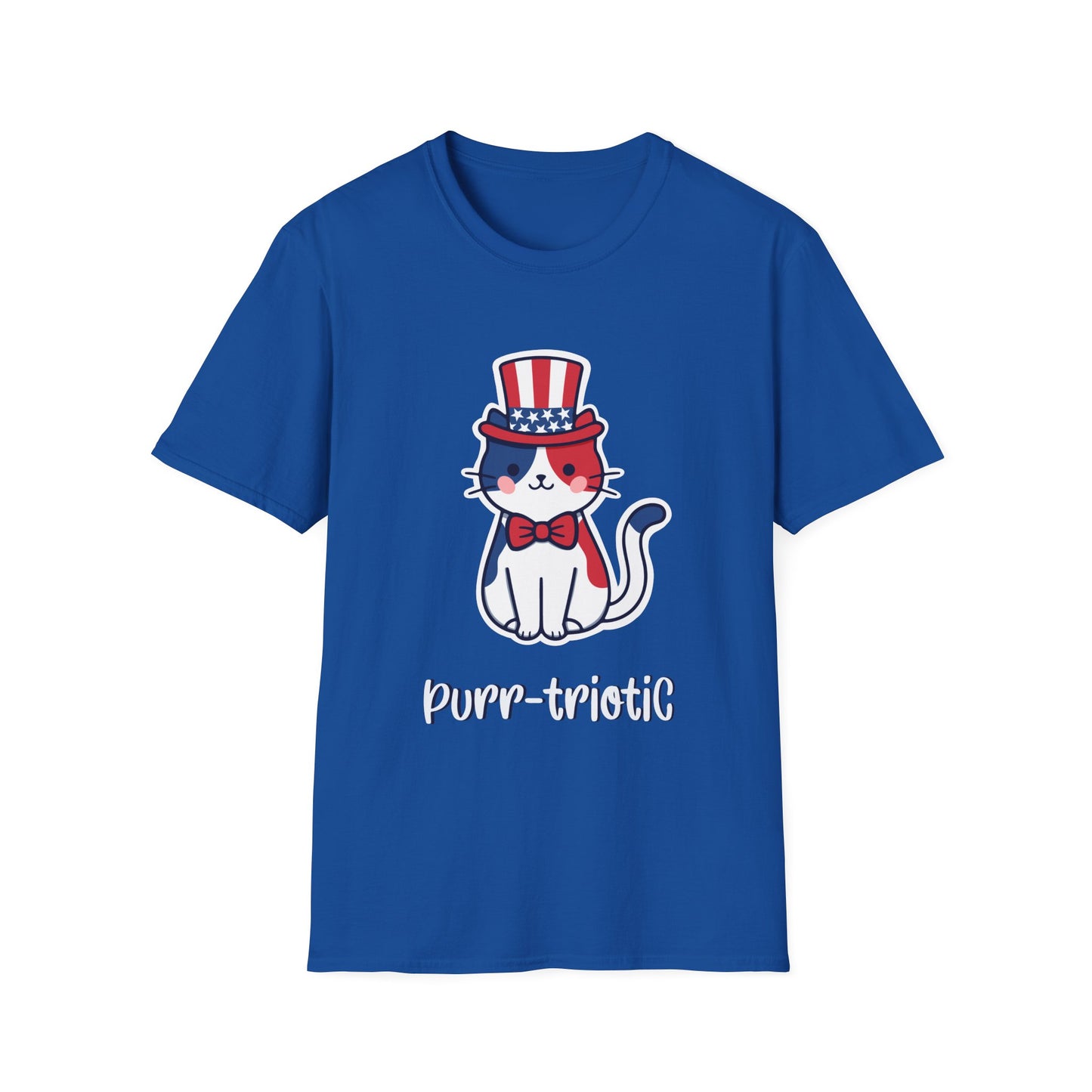 Patriotic Cat T-Shirt — 'Purr-triotic' 4th of July Tee