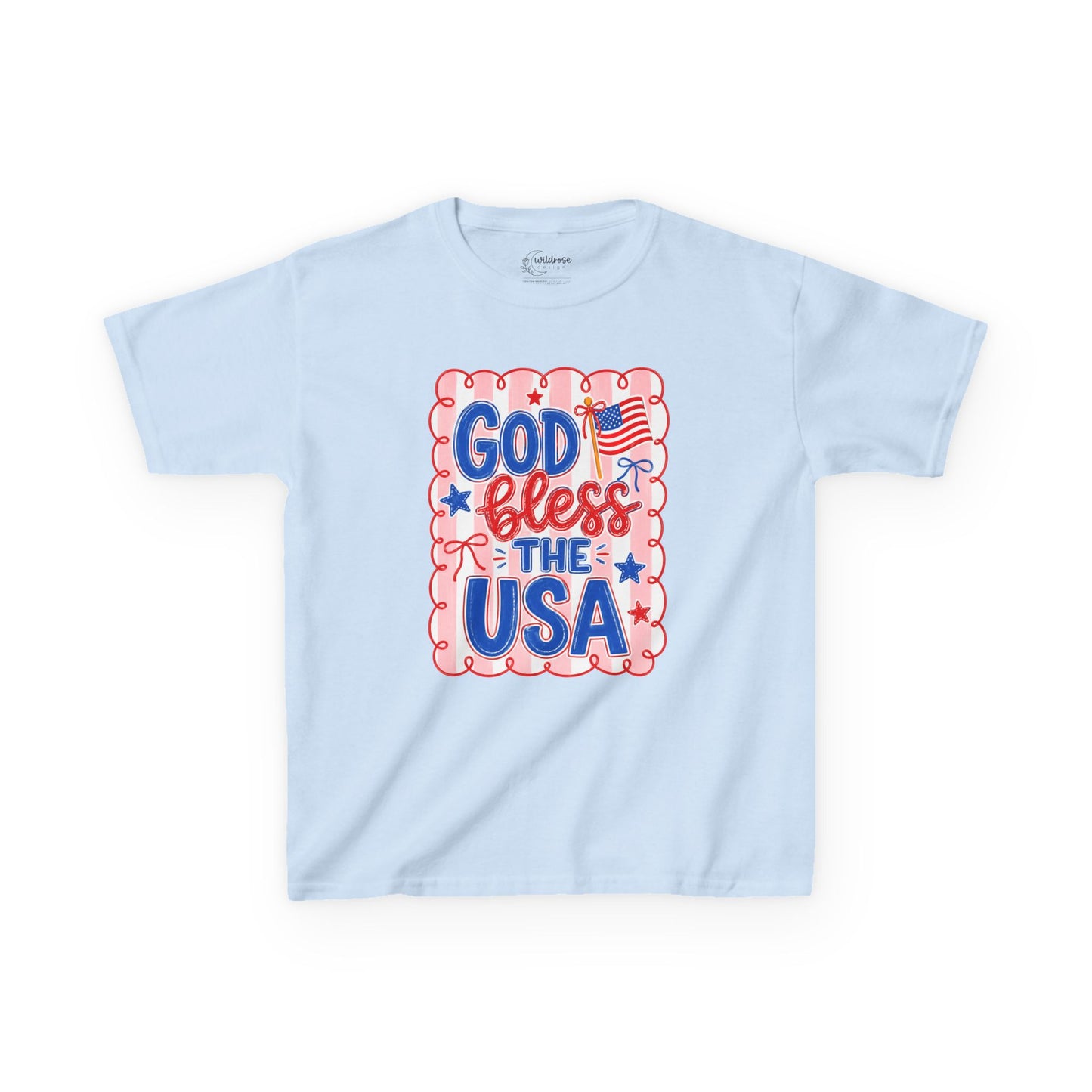 Kids T-Shirt — "God Bless the USA" Patriotic Fourth of July Tee