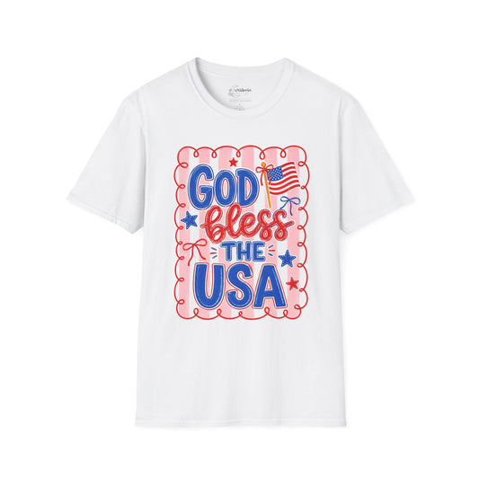 God Bless the USA T-Shirt — Handwritten Patriotic Tee