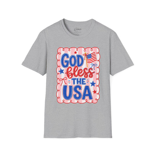 God Bless the USA T-Shirt — Handwritten Patriotic Tee