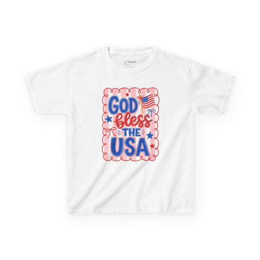 Kids T-Shirt — "God Bless the USA" Patriotic Fourth of July Tee